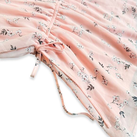 Lane Bryant Pink Ruffled Floral V-Neck Romantic Cottagecore Dainty Blouse 24 3X - Picture 4 of 11